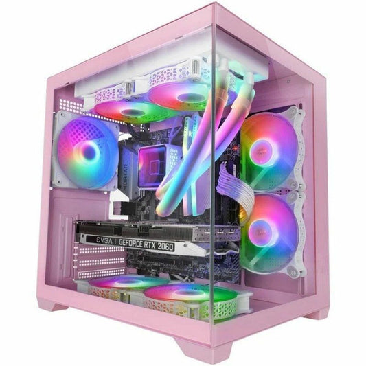 ATX Mini-tower Box Case Mars Gaming MCVIEW2P Pink-0